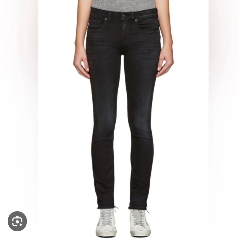 NWT R13 Allison Skinny Stratford Black Distressed Size 25